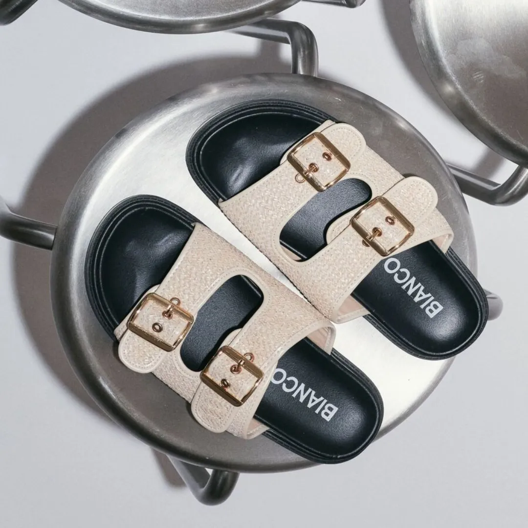 Biaoslo Buckle Slides (Off White)