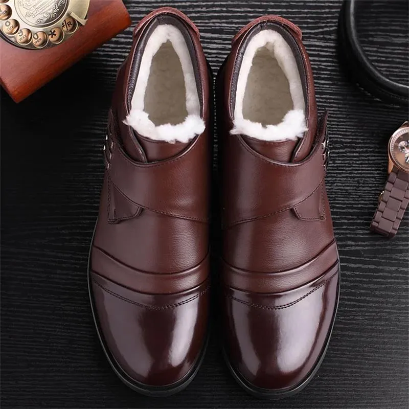 Christmas Early Sale 47% OFFMen's Warm Faux Fur lined Ankle Snow Business Boots