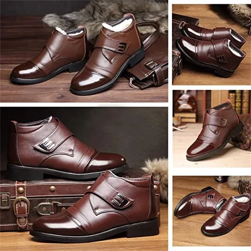 Christmas Early Sale 47% OFFMen's Warm Faux Fur lined Ankle Snow Business Boots