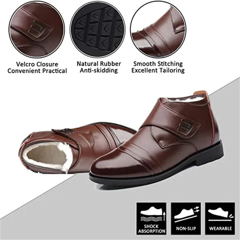 Christmas Early Sale 47% OFFMen's Warm Faux Fur lined Ankle Snow Business Boots