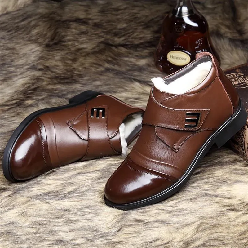 Christmas Early Sale 47% OFFMen's Warm Faux Fur lined Ankle Snow Business Boots