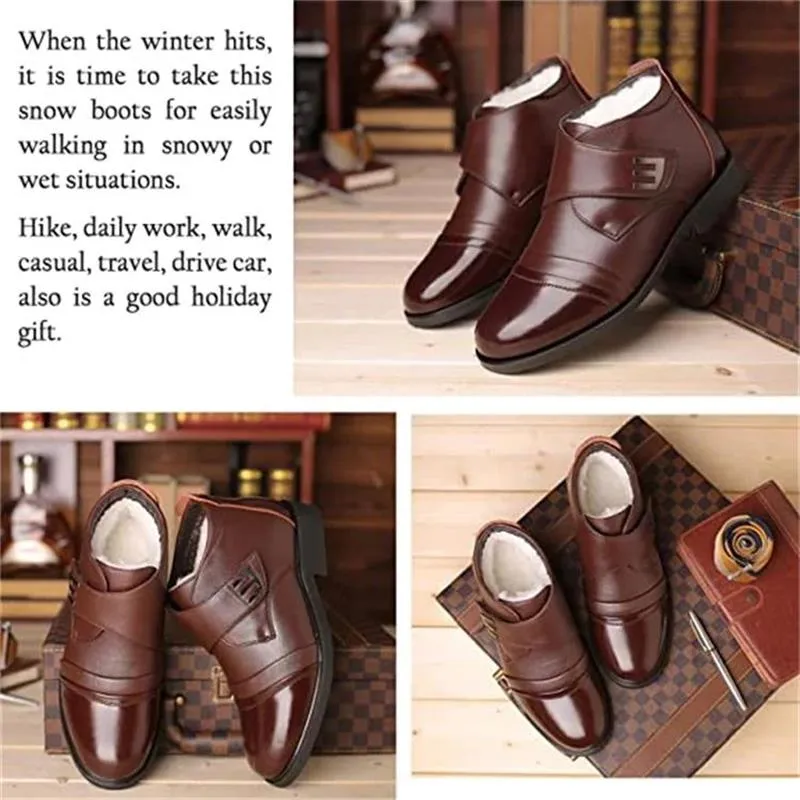 Christmas Early Sale 47% OFFMen's Warm Faux Fur lined Ankle Snow Business Boots