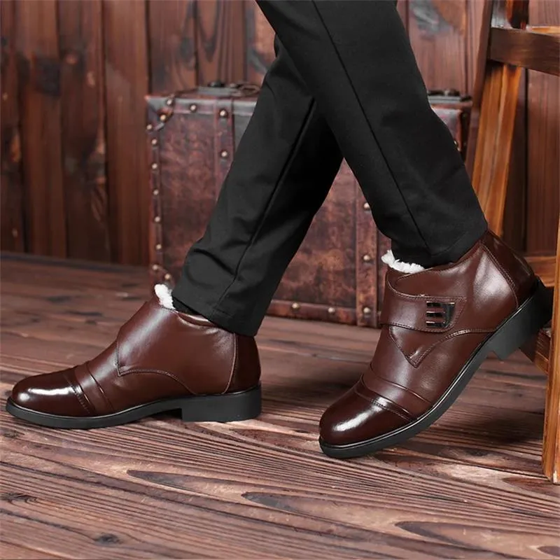 Christmas Early Sale 47% OFFMen's Warm Faux Fur lined Ankle Snow Business Boots