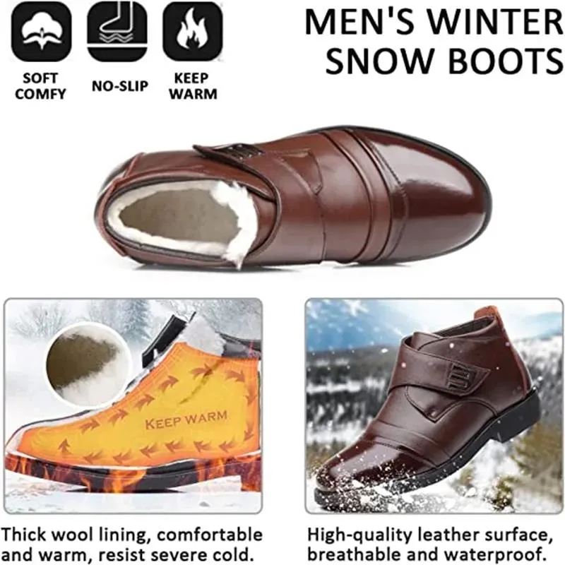 Christmas Early Sale 47% OFFMen's Warm Faux Fur lined Ankle Snow Business Boots