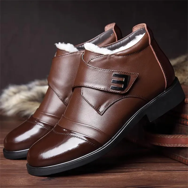 Christmas Early Sale 47% OFFMen's Warm Faux Fur lined Ankle Snow Business Boots