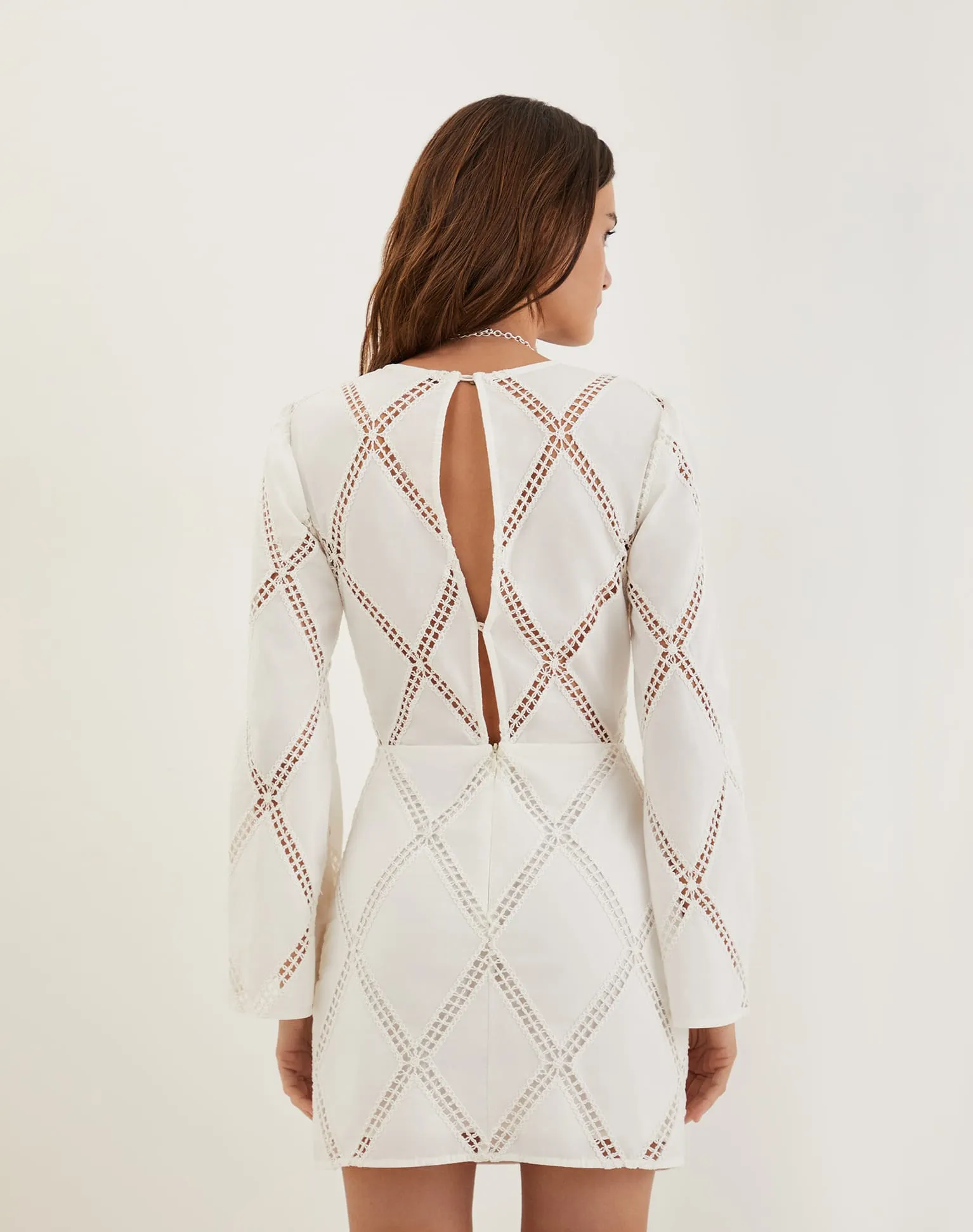 Eyelet Kaira Short Dress - Off White