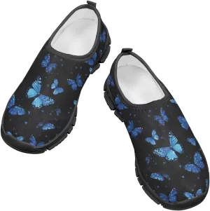 Girls Butterfly Sneakers for School Breathable Mesh Running Tennis Shoes Casual Flats Walking Shoe