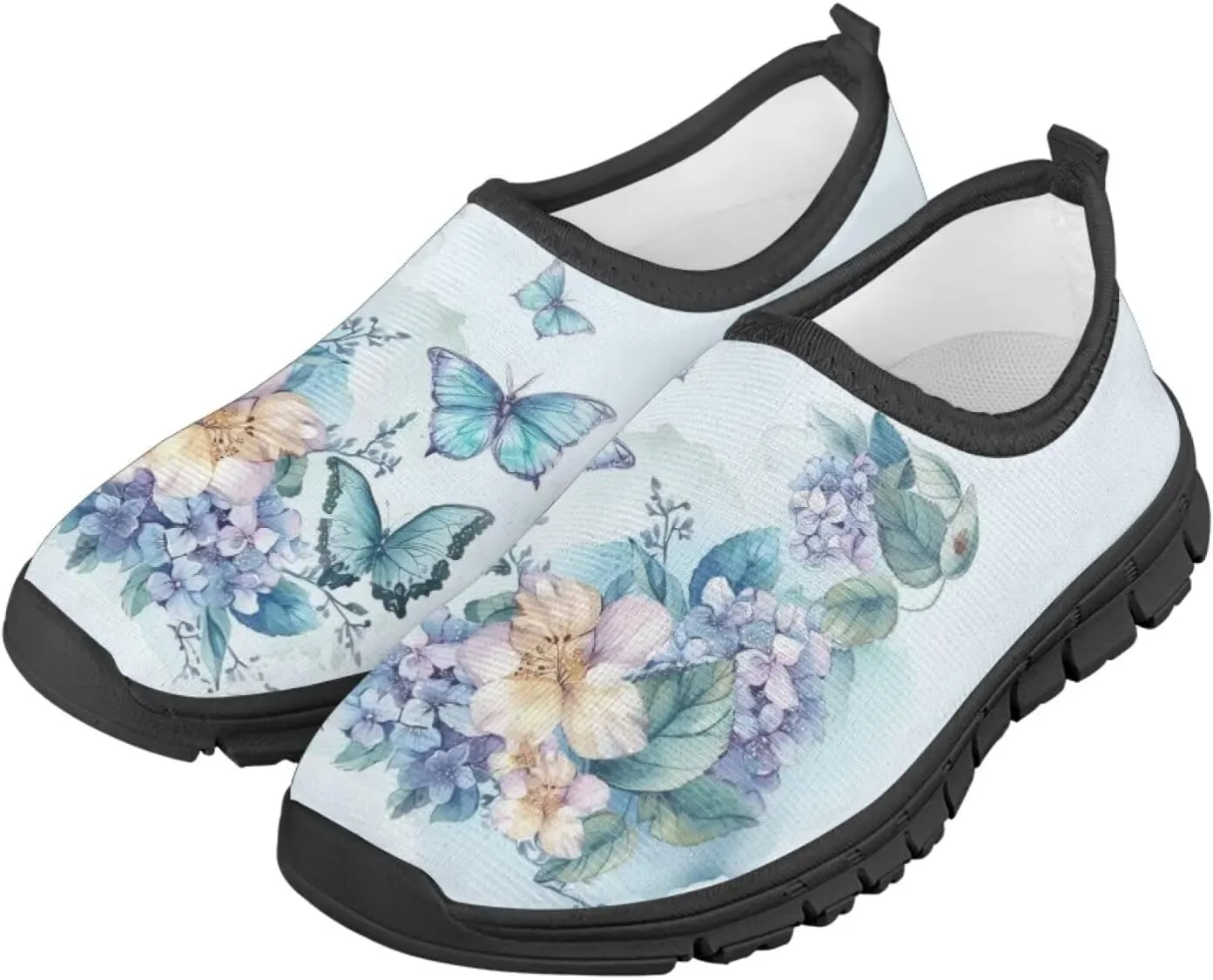 Girls Butterfly Sneakers for School Breathable Mesh Running Tennis Shoes Casual Flats Walking Shoe