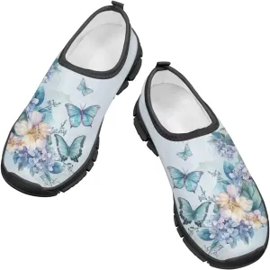 Girls Butterfly Sneakers for School Breathable Mesh Running Tennis Shoes Casual Flats Walking Shoe