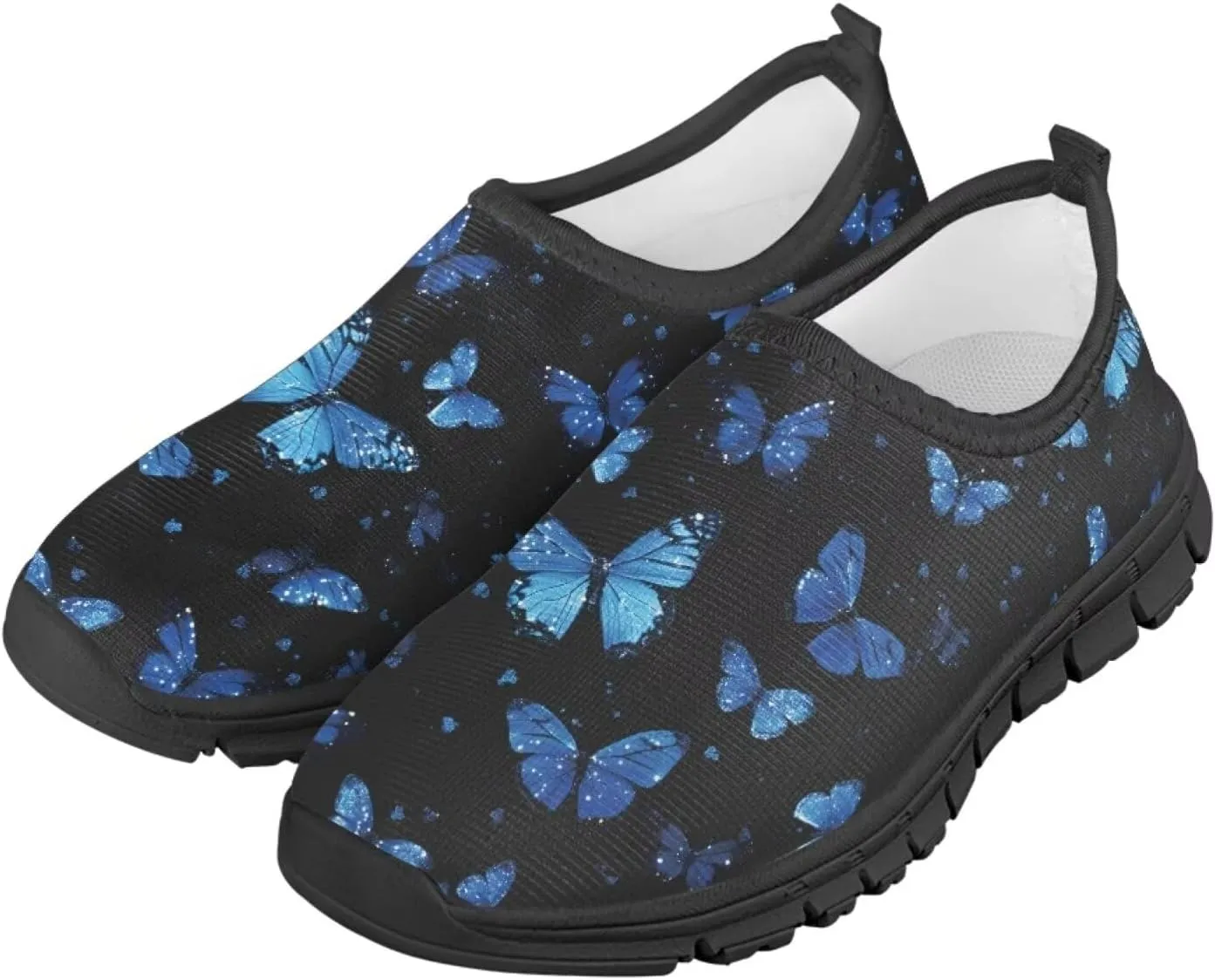 Girls Butterfly Sneakers for School Breathable Mesh Running Tennis Shoes Casual Flats Walking Shoe