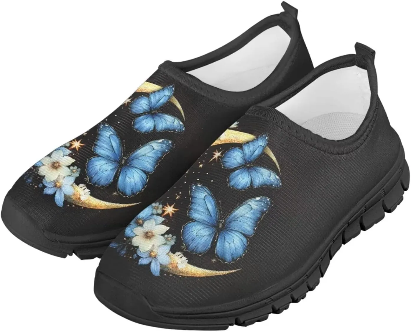 Girls Butterfly Sneakers for School Breathable Mesh Running Tennis Shoes Casual Flats Walking Shoe