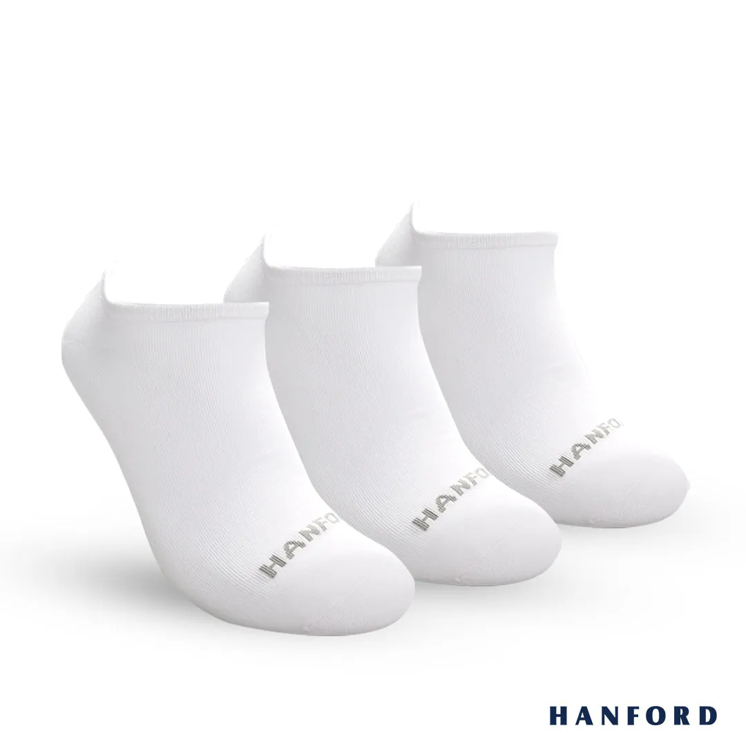 Hanford Men Ladies Teens Casual Everyday Comfort Cotton Non Slip Low Cut Sneaker Socks Levin Black White Gray - 3pairs