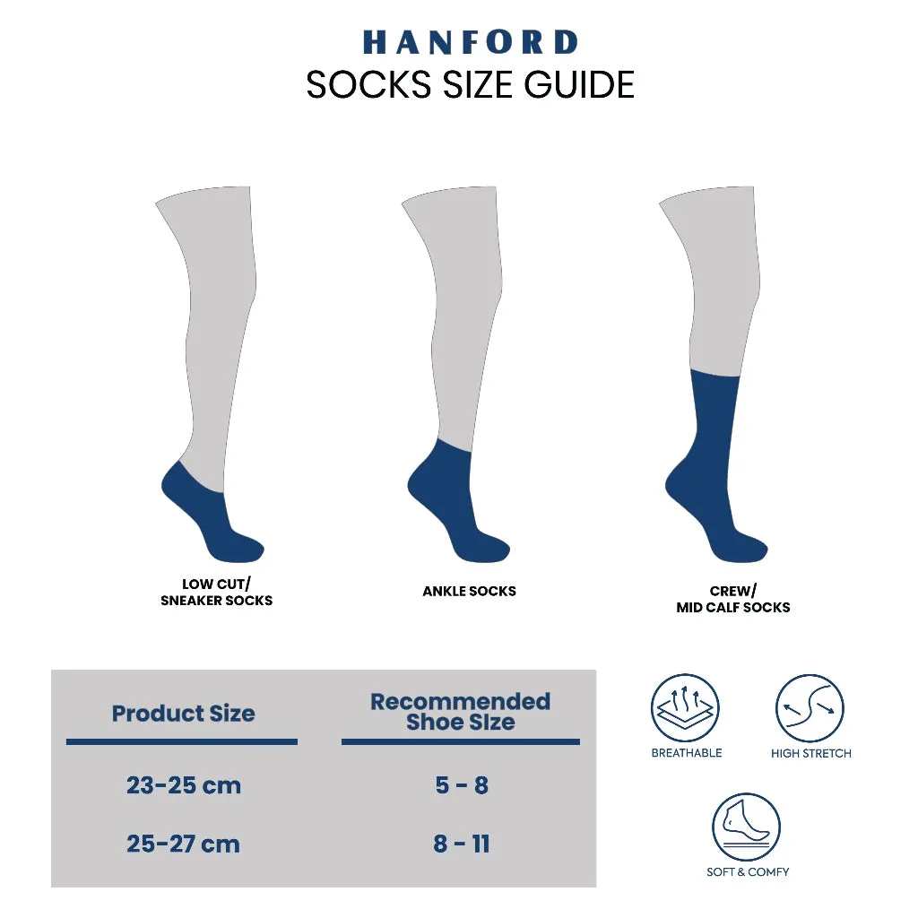 Hanford Men Ladies Teens Casual Everyday Comfort Cotton Non Slip Low Cut Sneaker Socks Levin Black White Gray - 3pairs