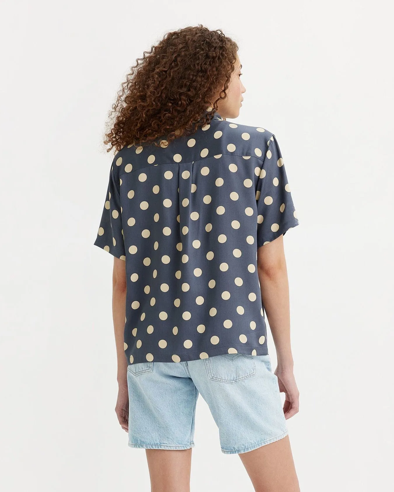 Levi's® Womens Ember S/S Bowling Shirt - Annie Dot Navy Smoke
