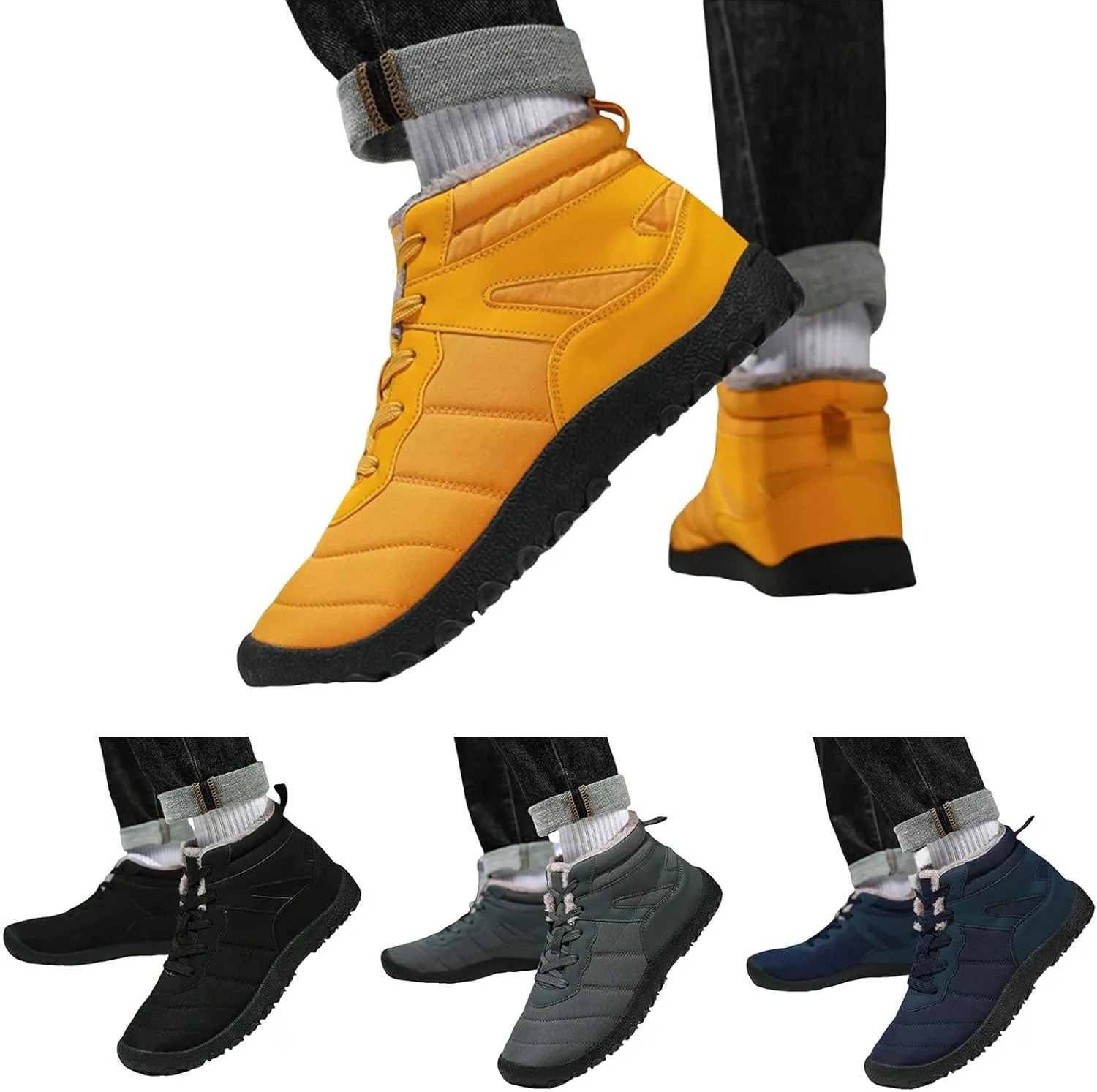 Men Work Boots Steel Toe Hiking Sneakers Women's Slip On Warm Womens Safety Toe Shoes Waterproof Composite Safety Toe Waterproof Industrial Casual Hike Grounded Footwear