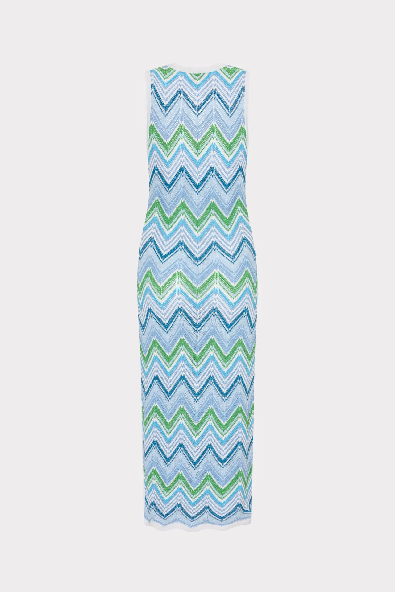 Multi Zig Zag Sleeveless Midi Dress